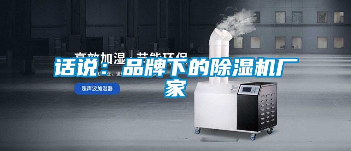 話說：品牌下的除濕機(jī)廠家