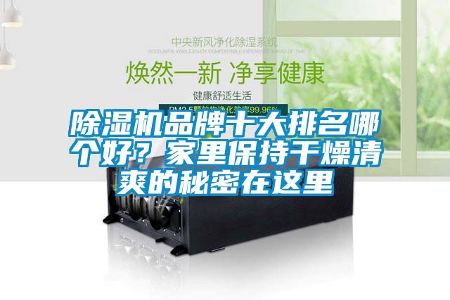 除濕機品牌十大排名哪個好？家里保持干燥清爽的秘密在這里